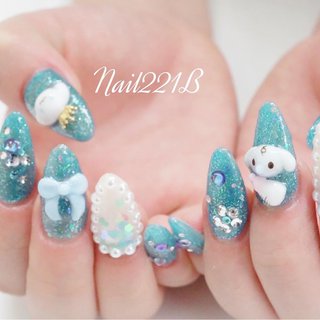 キャラクター 水色のネイルデザイン ネイルブック