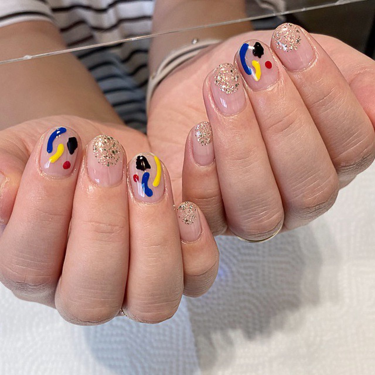 オールシーズン ハンド シンプル ラメ ショート Mami Private Nail Salon Fika のネイルデザイン No ネイルブック