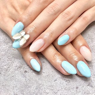 クリアホワイトネイルのネイルデザイン ネイルブック