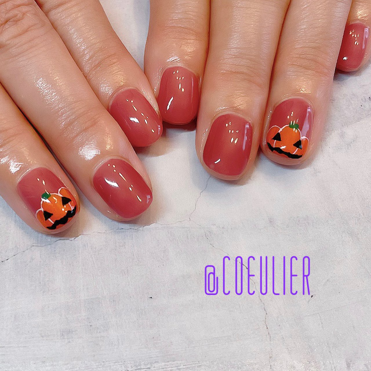 秋 ハロウィン ハンド シンプル ワンカラー Coeulierのネイルデザイン No ネイルブック