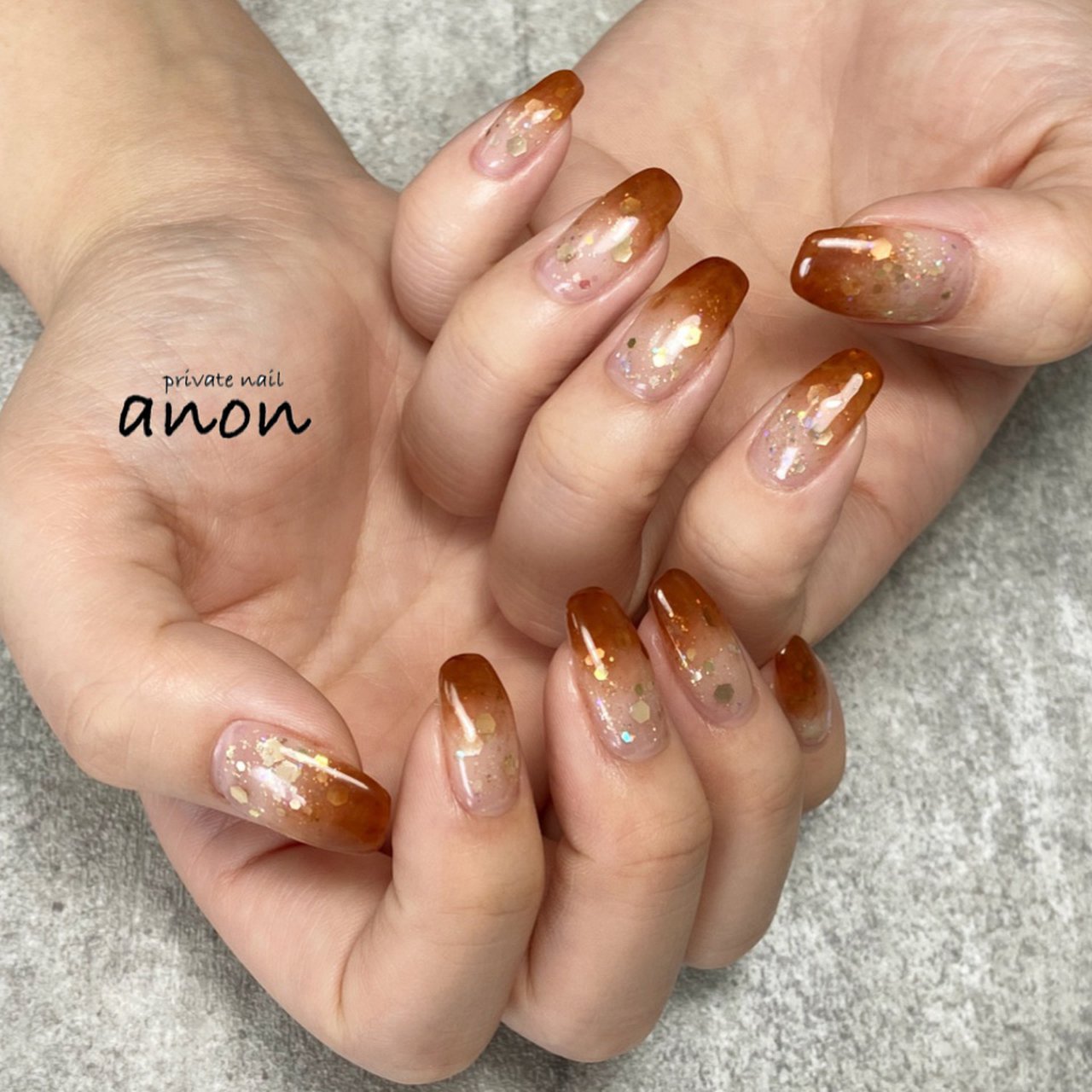 秋 ハンド グラデーション ホログラム ブラウン Emi Tenmaのネイルデザイン No ネイルブック