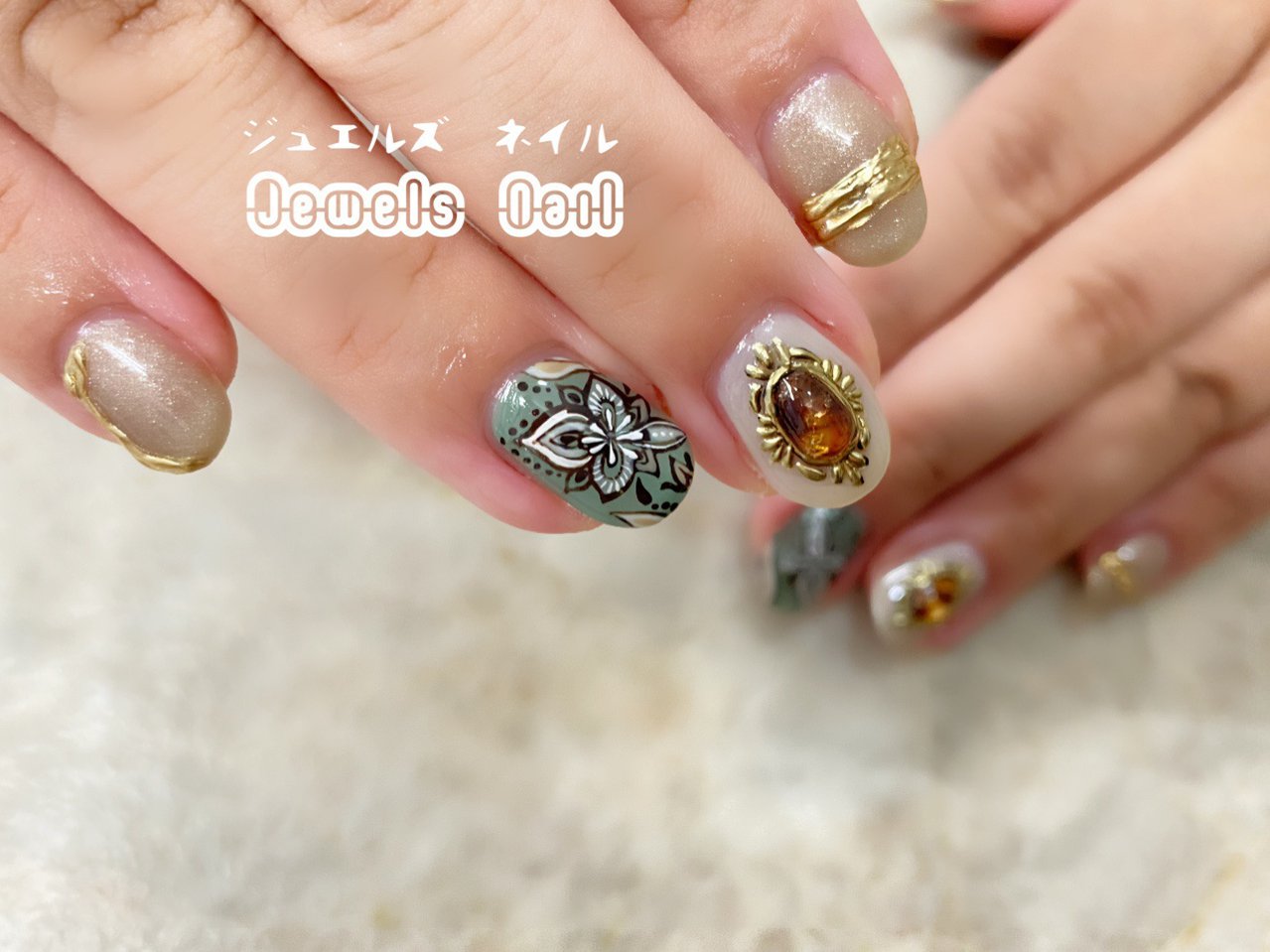 オールシーズン 旅行 ライブ パーティー エスニック パラジェル登録サロン ジュエルズネイルのネイルデザイン No ネイルブック