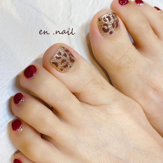 夏 フット レオパードのネイルデザイン ネイルブック