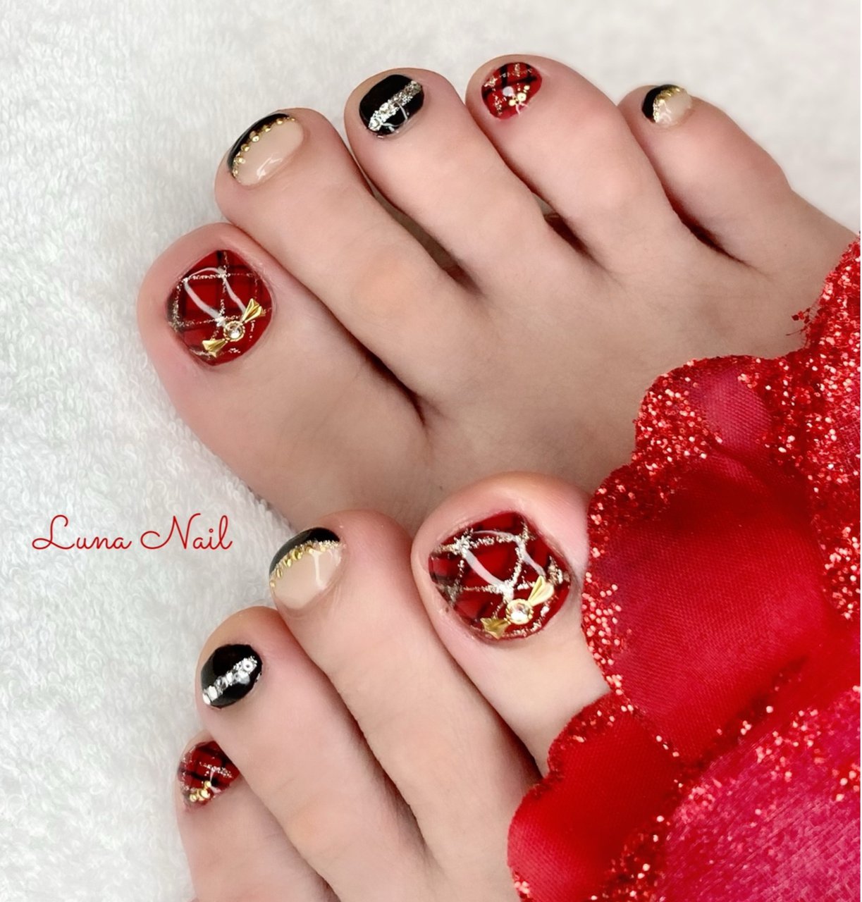 秋/冬/ライブ/デート/フット - lunanail2018のネイルデザイン[No