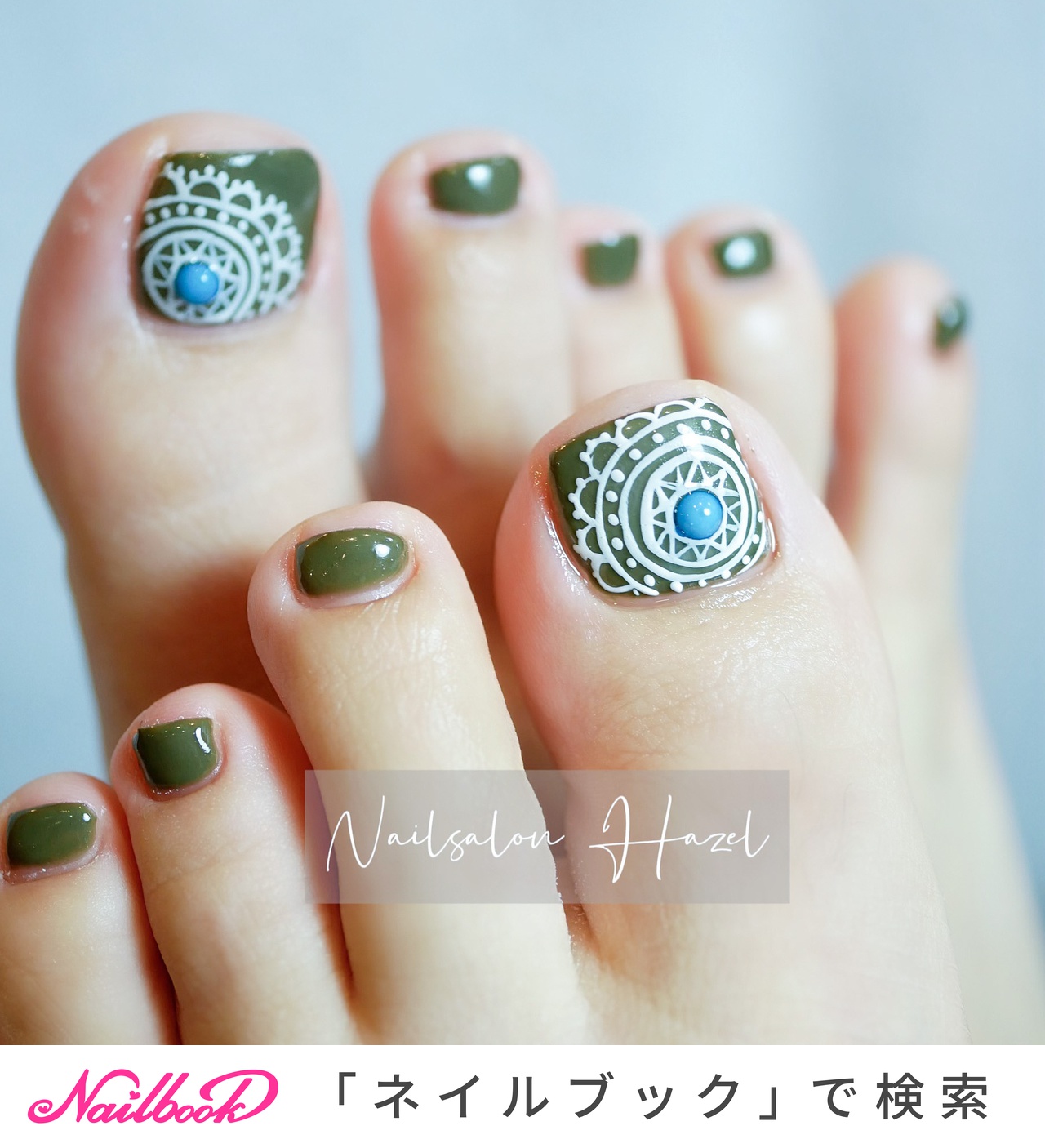 レース ペディキュアのネイルデザイン ネイルブック