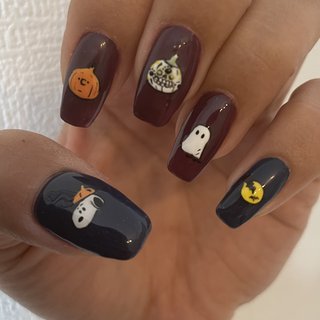 ハロウィンスヌーピーのネイルデザイン ネイルブック