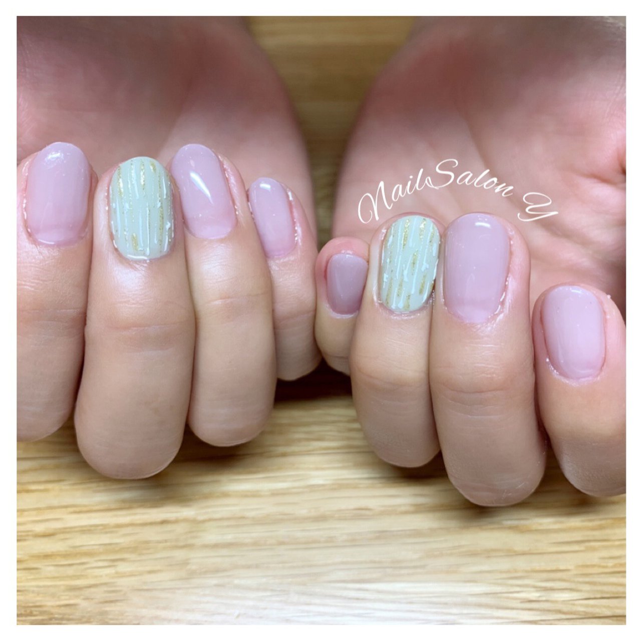 秋 オフィス ハンド シンプル ストライプ Nailsalon Yのネイルデザイン No ネイルブック