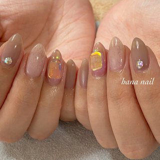 冬 ピンク グレーのネイルデザイン ネイルブック