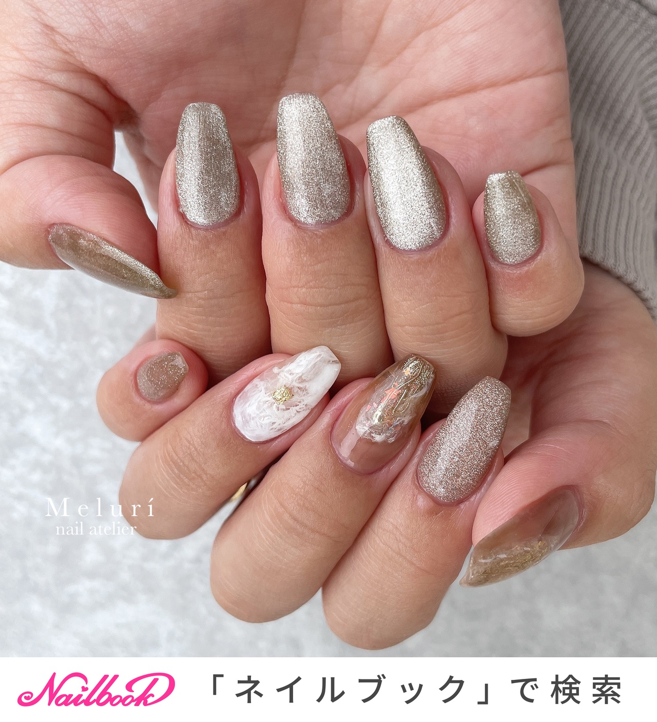 夏 ボルドー セルフネイルのネイルデザイン ネイルブック