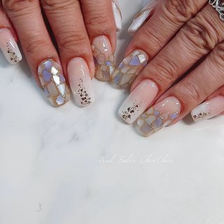 ブルー スカルプチュアのネイルデザイン ネイルブック