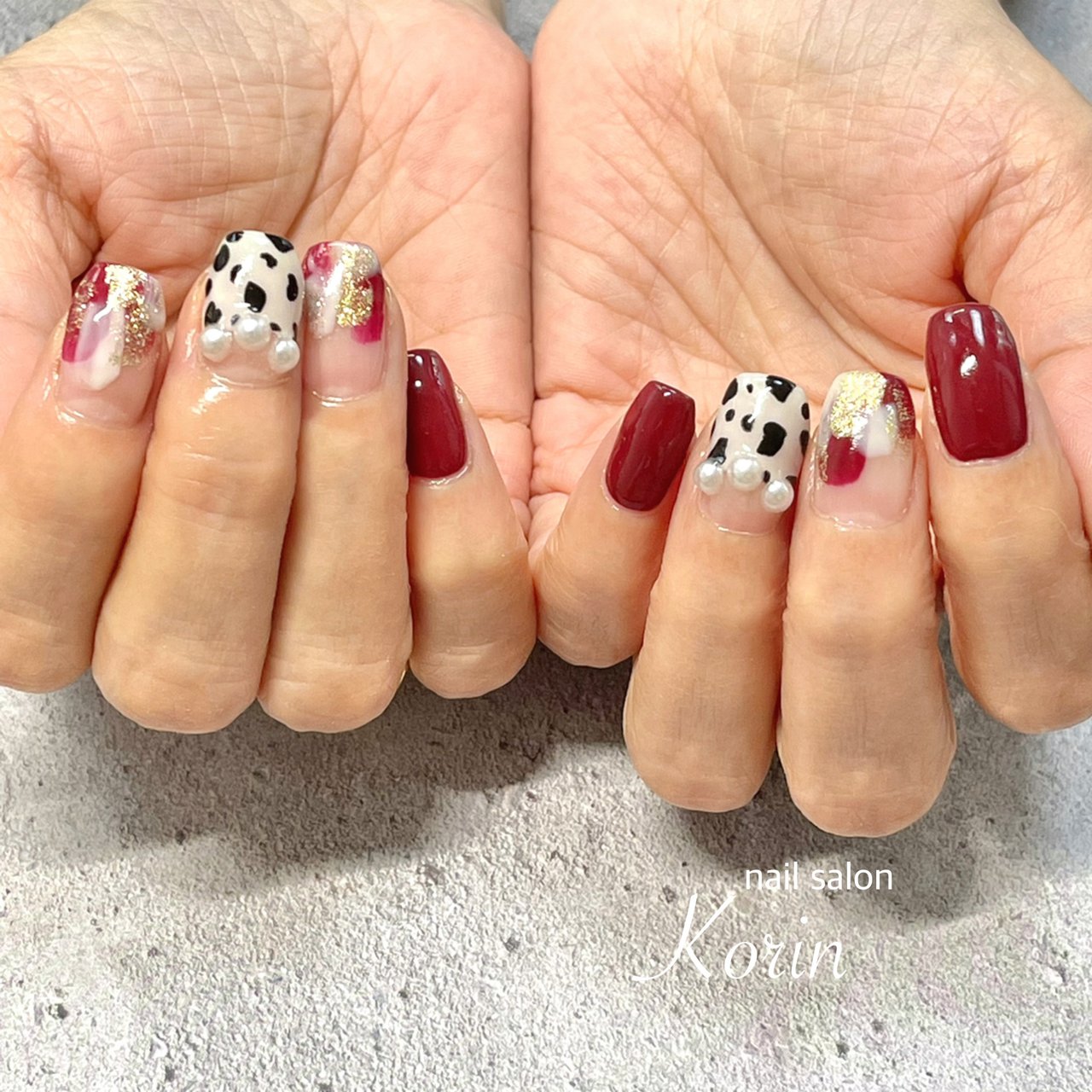 秋 冬 ハンド アニマル柄 ミディアム Nail Salon Korinのネイルデザイン No ネイルブック