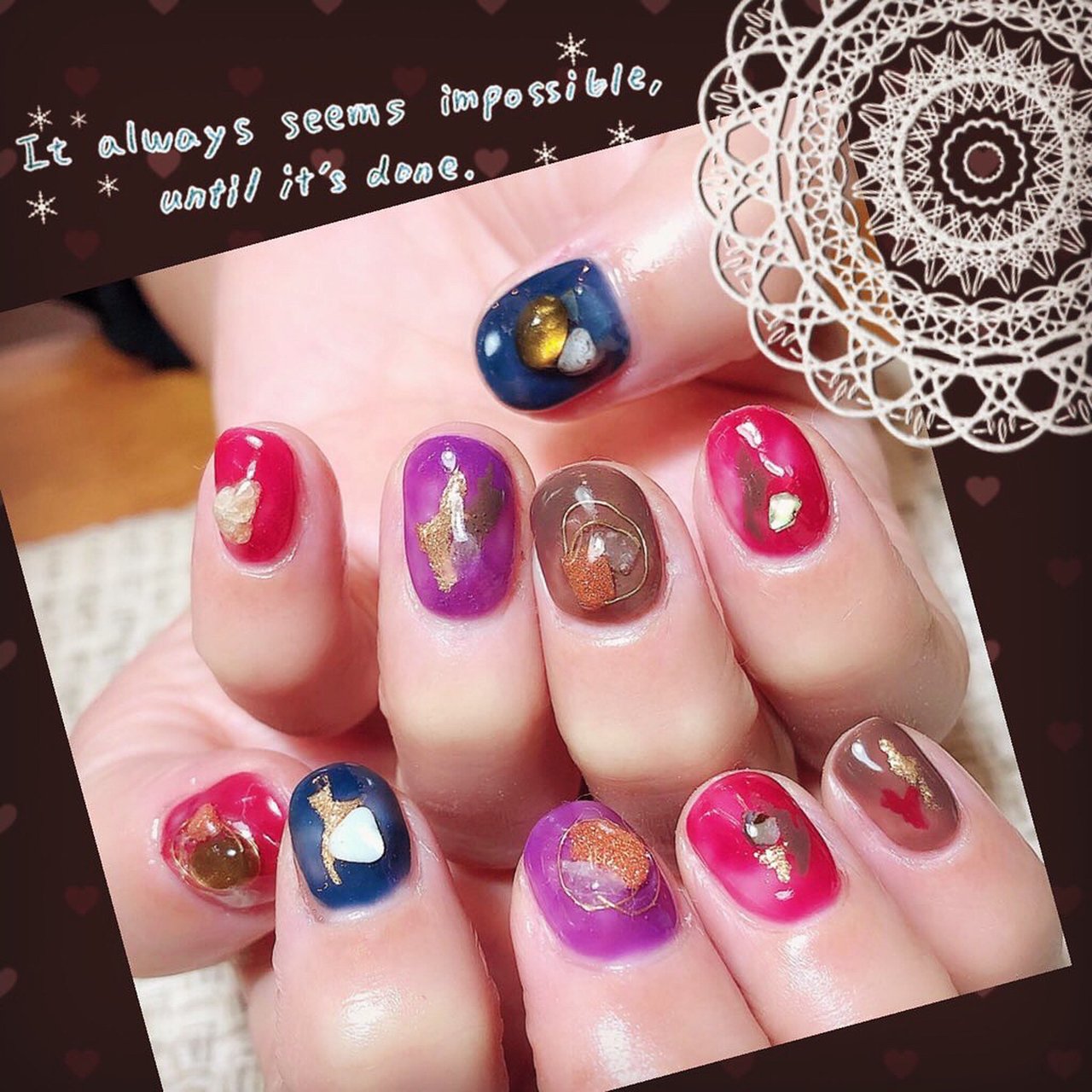 秋 成人式 卒業式 入学式 ハンド Mioumodeのネイルデザイン No ネイルブック