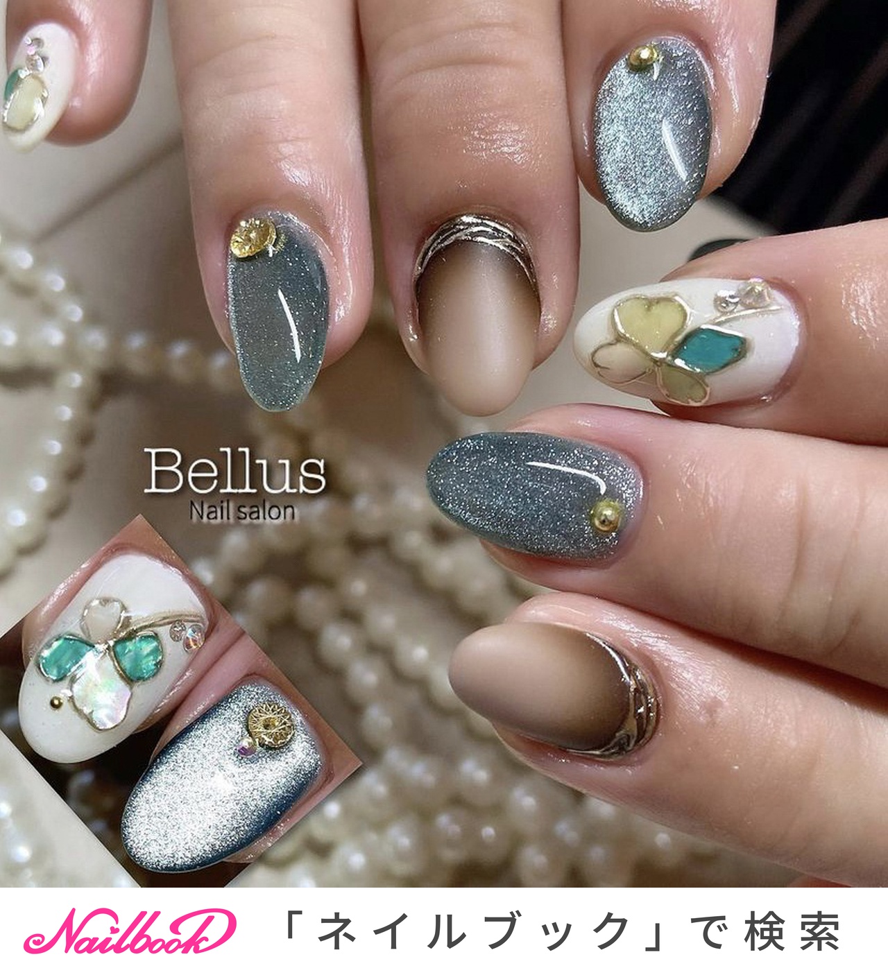 四葉のクローバーのネイルデザイン ネイルブック