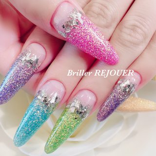 ネオンカラー スカルプチュアのネイルデザイン ネイルブック