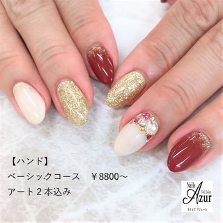 ●ハンド ◎ベーシックコース(アート2本込み)
¥8800(税込)

ハンド3週間(フット4週間)以内のご来店で
お付け替え時のオフ料金かかりません♪

新潟市西区小新5-7-21アピタ新潟西1F
ネイルズアジュールアピタ新潟西店
☎025-210-5587 
10：00〜21：00
予約状況によって18時閉店の場合あり
年中無休(年末年始、テナント休業日を除く)
http://www.nails-azur.com/

ネイルズアジュール各店では新卒・中途採用のネイリストを募集中です。事前研修もあるのでサロン勤務経験のない方や、ブランクのある方も安心して働けます。
産前・産後休暇や育児短時間勤務制度もあり、女性にとって働きやすい環境を整えています。
原則残業なし、NSGグループなので充実した福利厚生も自慢です。

#ネイル#ネイルサロン#ジェルネイル#アジュールazur
#ジェル#アピタ新潟西店#新潟市ネイルサロン#シンプルネイル#オフィスネイル#グラデーションネイル#定額制ジェルネイル#apita#nail#nails#nailsalon
♯当日予約可能#ネイルサロン#ネイル 
#新潟市中央区ネイル#上越ネイリスト#上越市ネイルサロン#新潟ネイリスト#新潟市#ネイリスト#ネイリスト求人#ネイリスト募集#ネイルサロン求人#中途採用#ネイルスタッフ募集 #秋 #冬 #オールシーズン #バレンタイン #ハンド #ワンカラー #ロング #ホワイト #ボルドー #ゴールド #ジェルネイル #お客様 #ネイルズアジュール　アピタ新潟西店 #ネイルブック