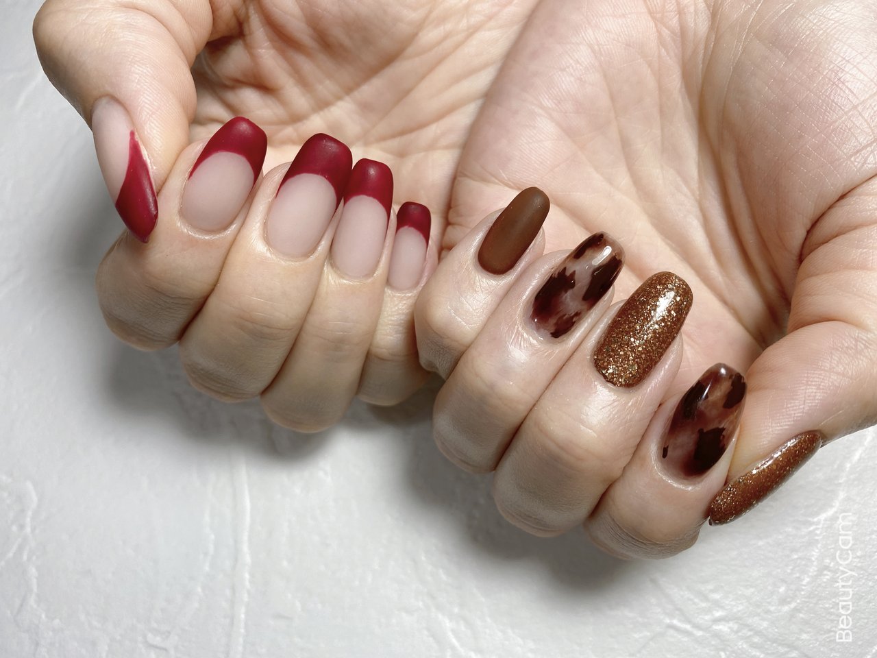秋 冬 オールシーズン フレンチ ラメ Nailspaceroseのネイルデザイン No ネイルブック
