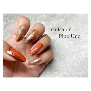 21年 新着順 オレンジ ブラウン セルフネイルのネイルデザイン ネイルブック