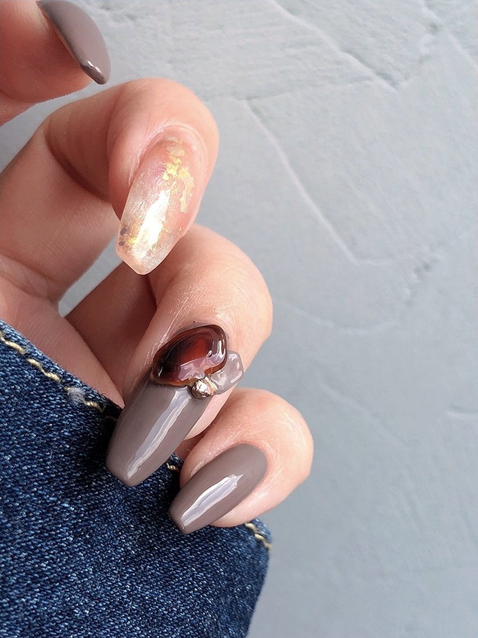 秋 冬 ハンド シースルー ニュアンス Miumiu1019のネイルデザイン No 671 ネイルブック