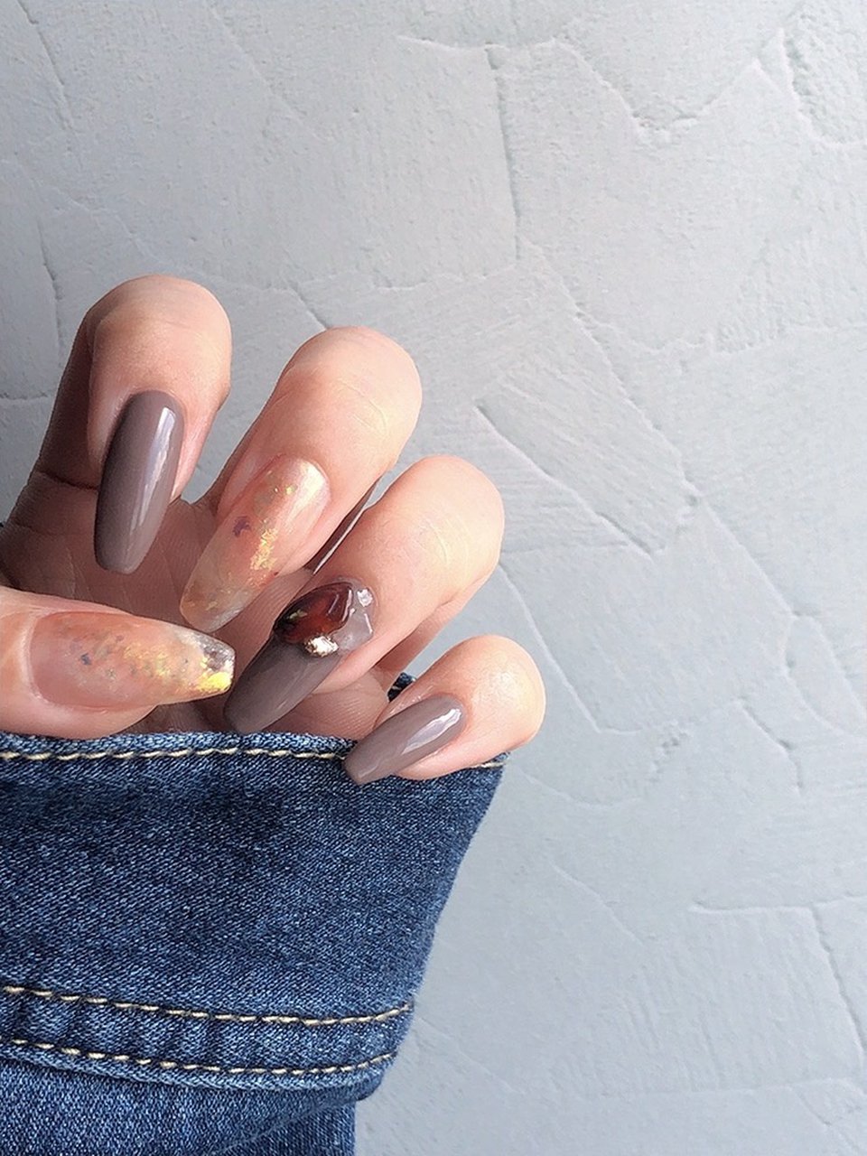 秋 冬 ハンド シースルー ニュアンス Miumiu1019のネイルデザイン No 671 ネイルブック