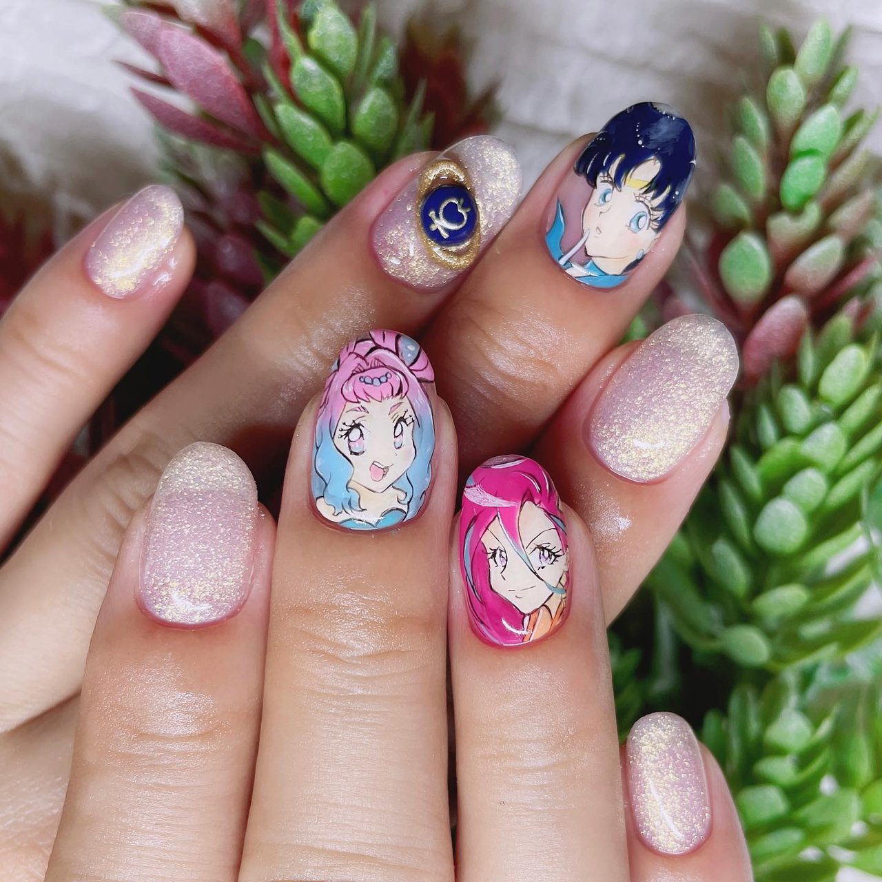 夏 オールシーズン ハンド 痛ネイル キャラクター Nailsalon ナシノキのネイルデザイン No ネイルブック