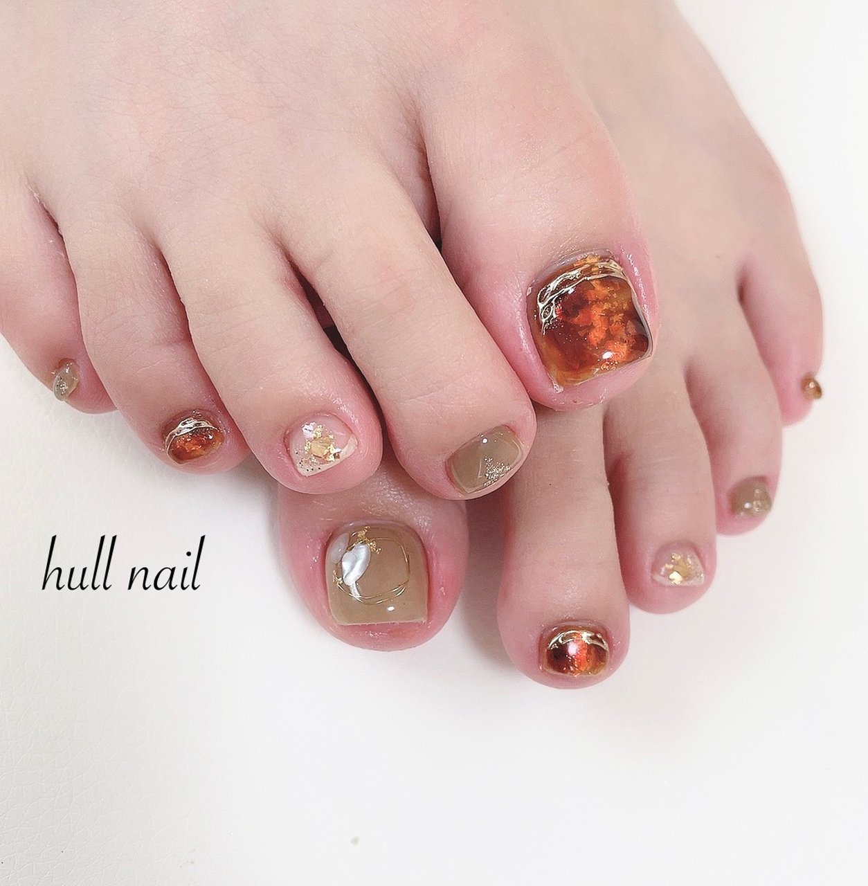 秋 フット シェル べっ甲 ワイヤー Hull Nailのネイルデザイン No ネイルブック