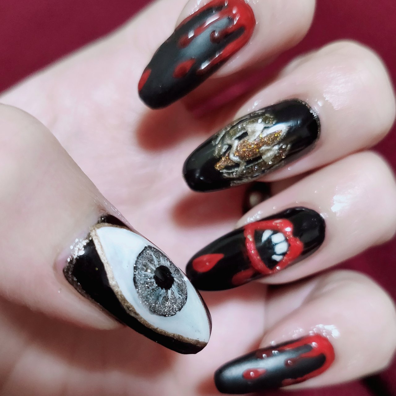 秋 ハロウィン ハンド ワンカラー マグネット S K Nailsのネイルデザイン No ネイルブック