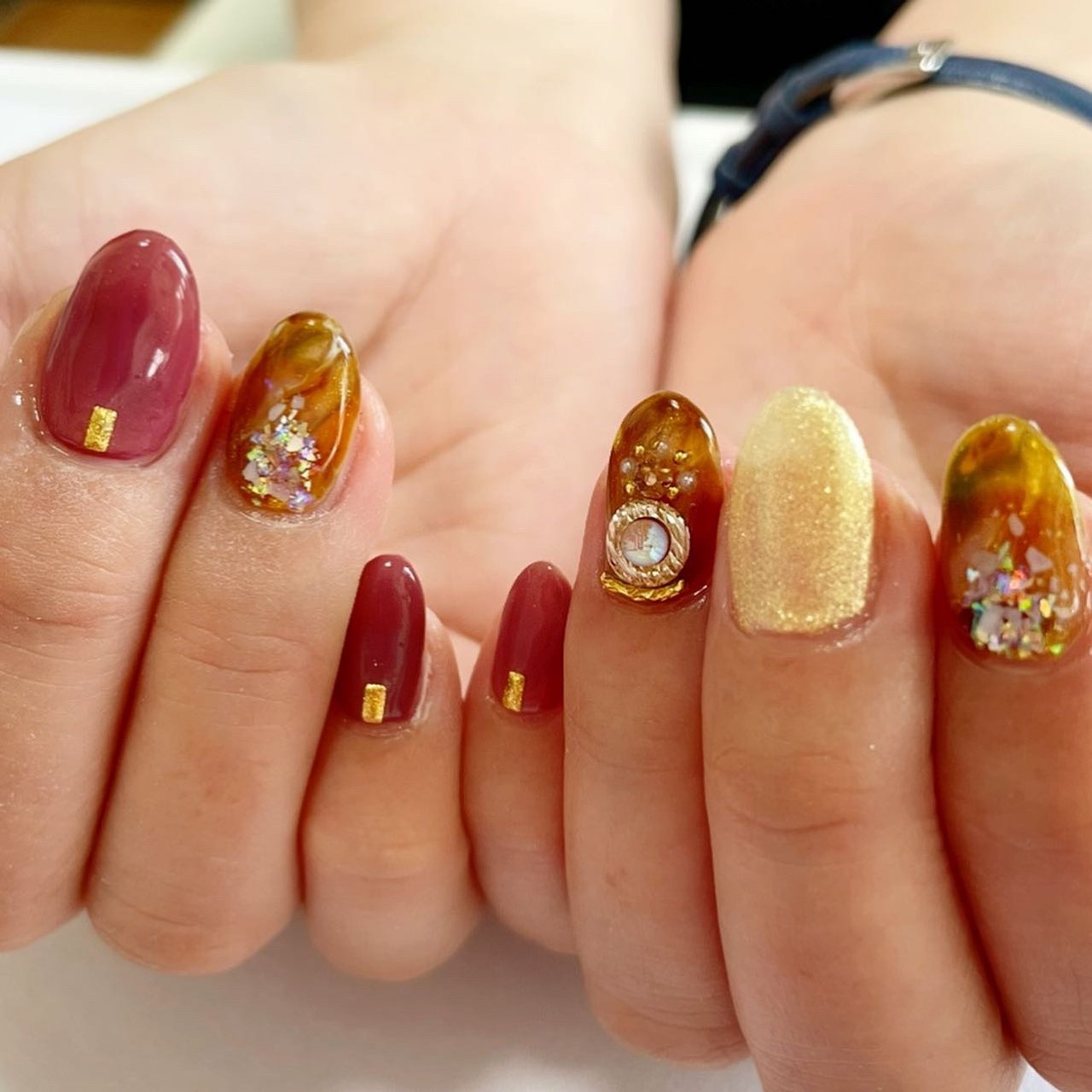 秋 冬 オールシーズン ハンド べっ甲 Style8のネイルデザイン No ネイルブック