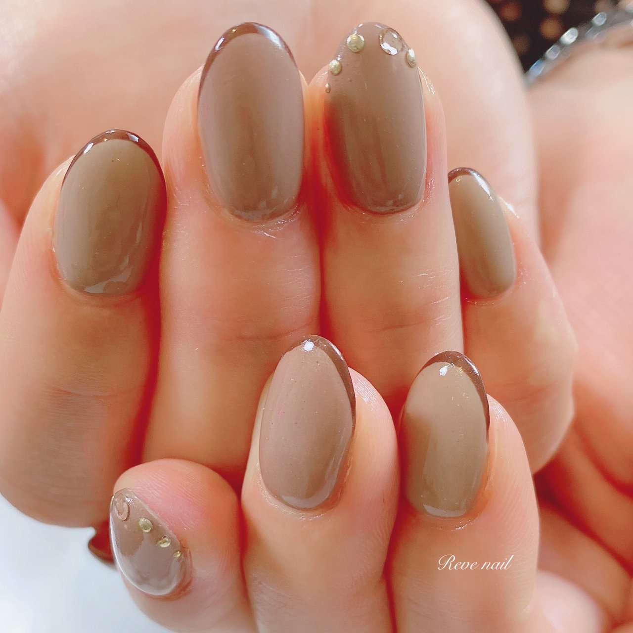秋 冬 ハンド シンプル ワンカラー Reve Nailのネイルデザイン No ネイルブック