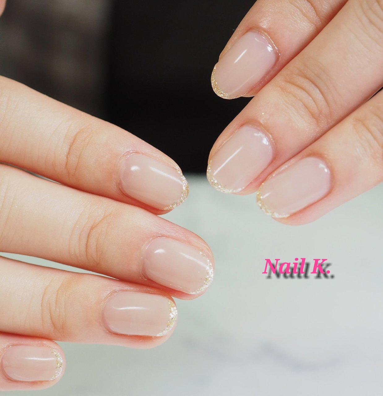 シンプル ラメ ベージュ グレージュ グレー Nail K のネイルデザイン No ネイルブック