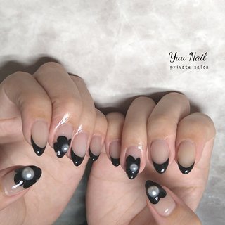 黒フレンチのネイルデザイン ネイルブック