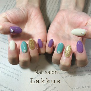 人気順 パープル 紫 アメ村ネイルサロンのネイルデザイン ネイルブック