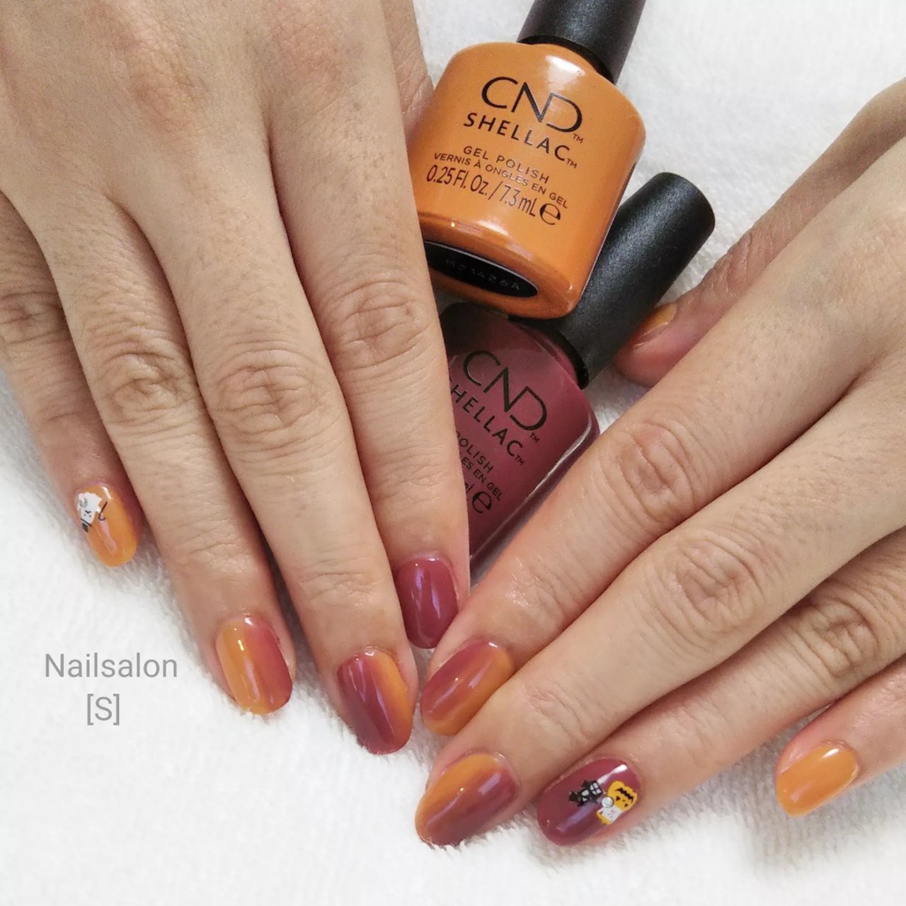 秋 ハロウィン ハンド シンプル グラデーション シェラックネイル専門店 S のネイルデザイン No ネイルブック