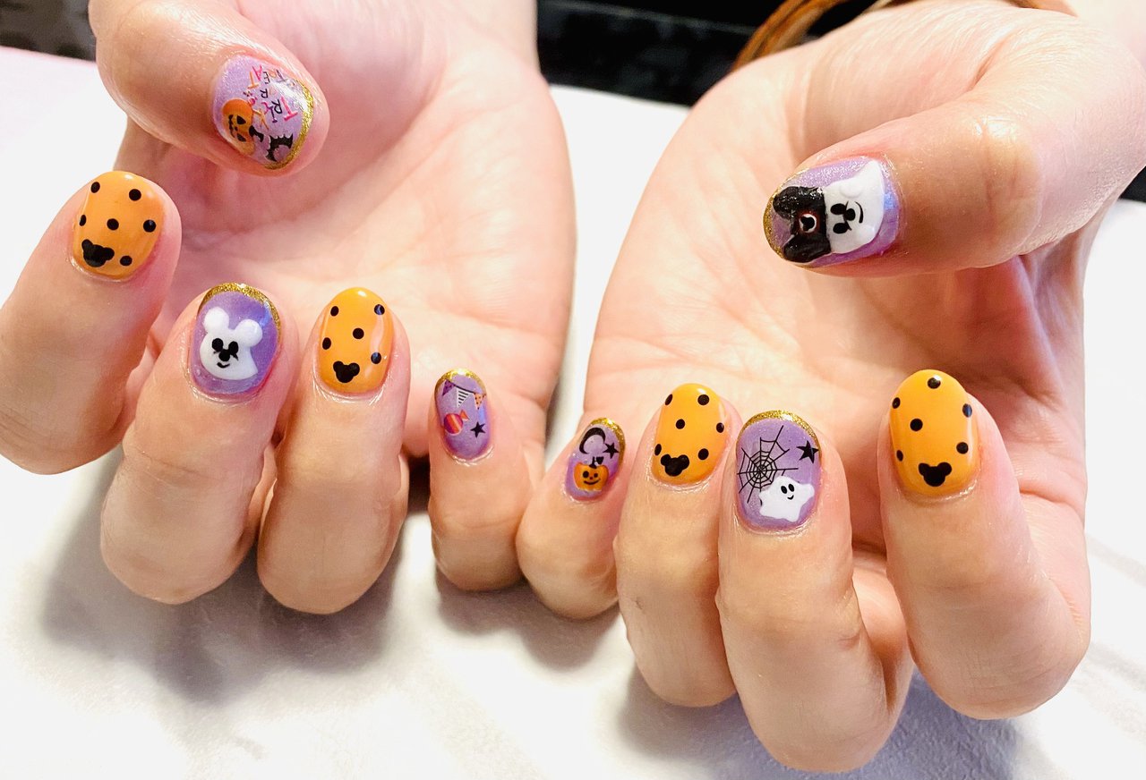 秋 ハロウィン パーティー 女子会 ハンド みかん のネイルデザイン No ネイルブック