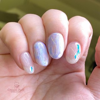 冬 メタリック オパールネイルのネイルデザイン ネイルブック