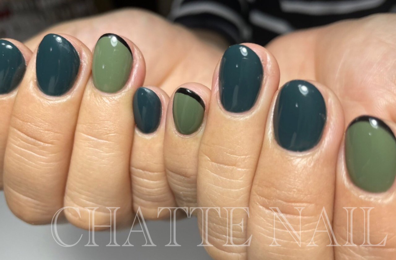 秋 冬 フレンチ ワンカラー ジェルネイル Chatte Nailのネイルデザイン No ネイルブック