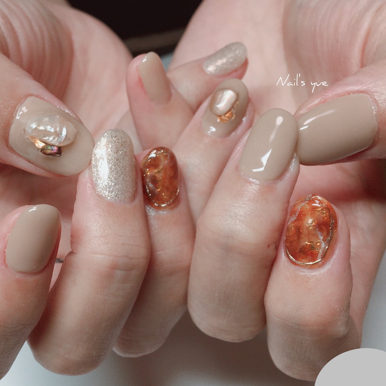 秋 冬 オフィス デート ハンド Nail Cresc Eのネイルデザイン No ネイルブック