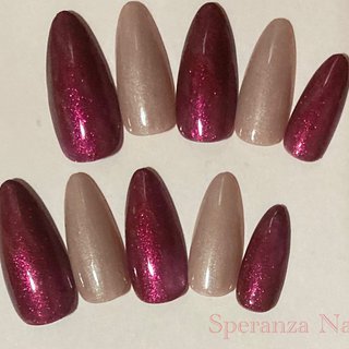 赤ラメネイルのネイルデザイン ネイルブック