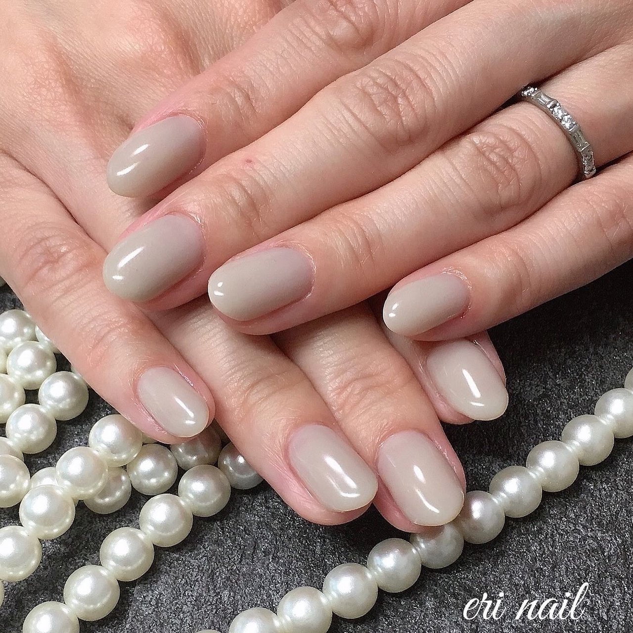 オールシーズン ハンド ワンカラー グレージュ ジェルネイル 名古屋市天白区 自宅ネイルサロン Eri Nailのネイルデザイン No ネイルブック