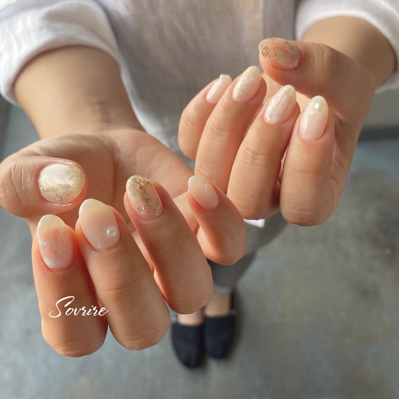 秋 冬 ブライダル パーティー ハンド 𝐒𝐨𝐮𝐫𝐢𝐫𝐞のネイルデザイン No ネイルブック