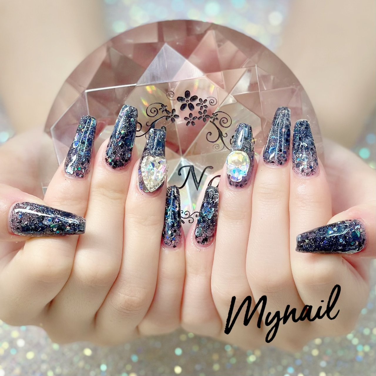 オールシーズン ハンド シンプル ホログラム ラメ My Nailのネイルデザイン No ネイルブック