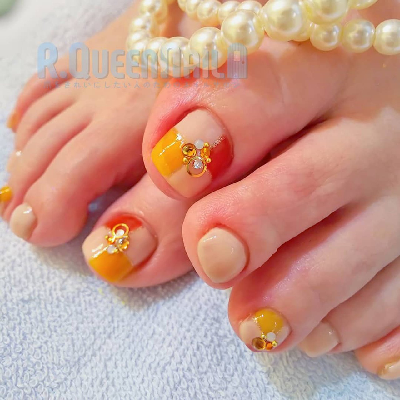 オールシーズン 海 リゾート フット ビジュー 今村しほり 千葉 R Queennailのネイルデザイン No ネイルブック