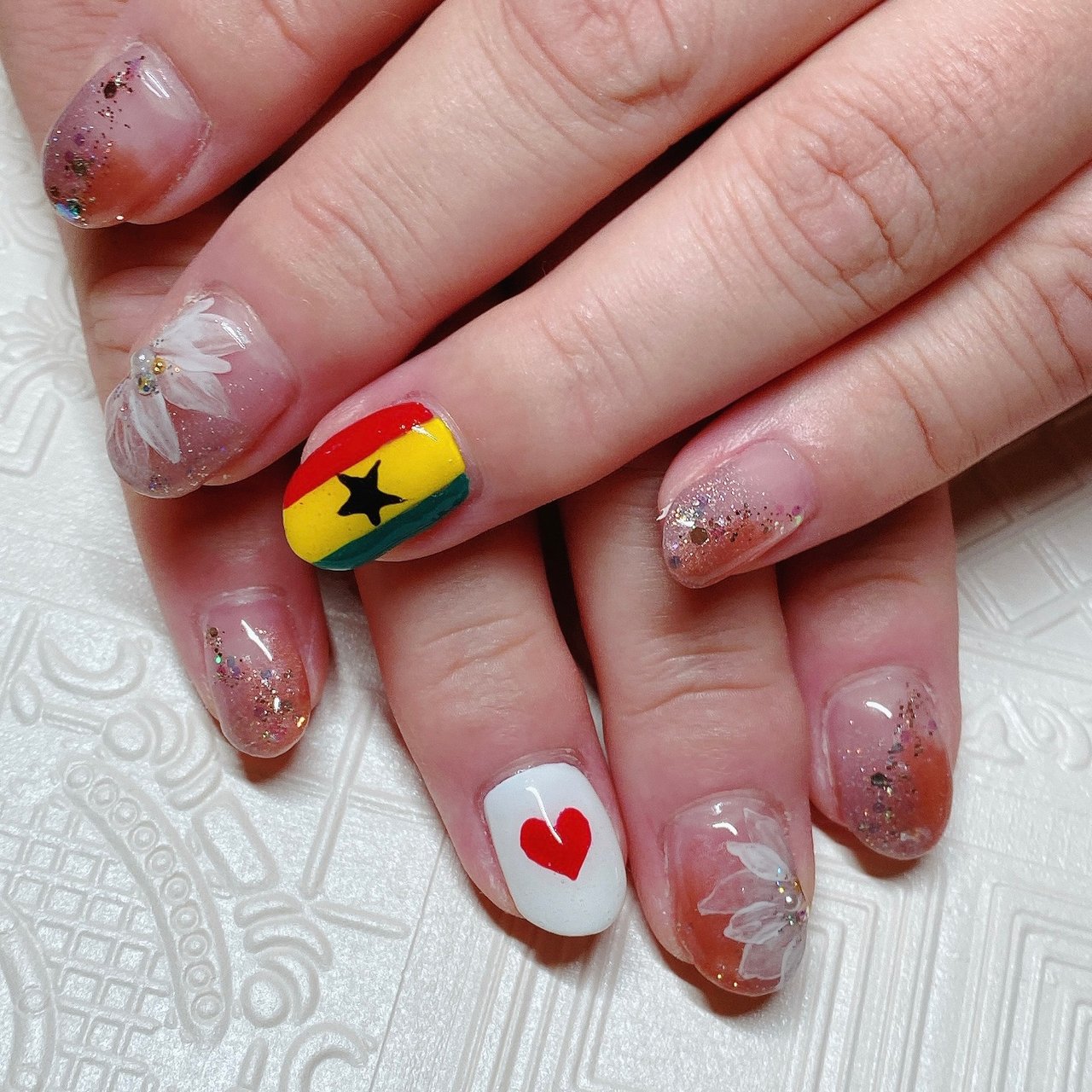 オールシーズン ブライダル デート ハンド フラワー Moreのネイルデザイン No ネイルブック