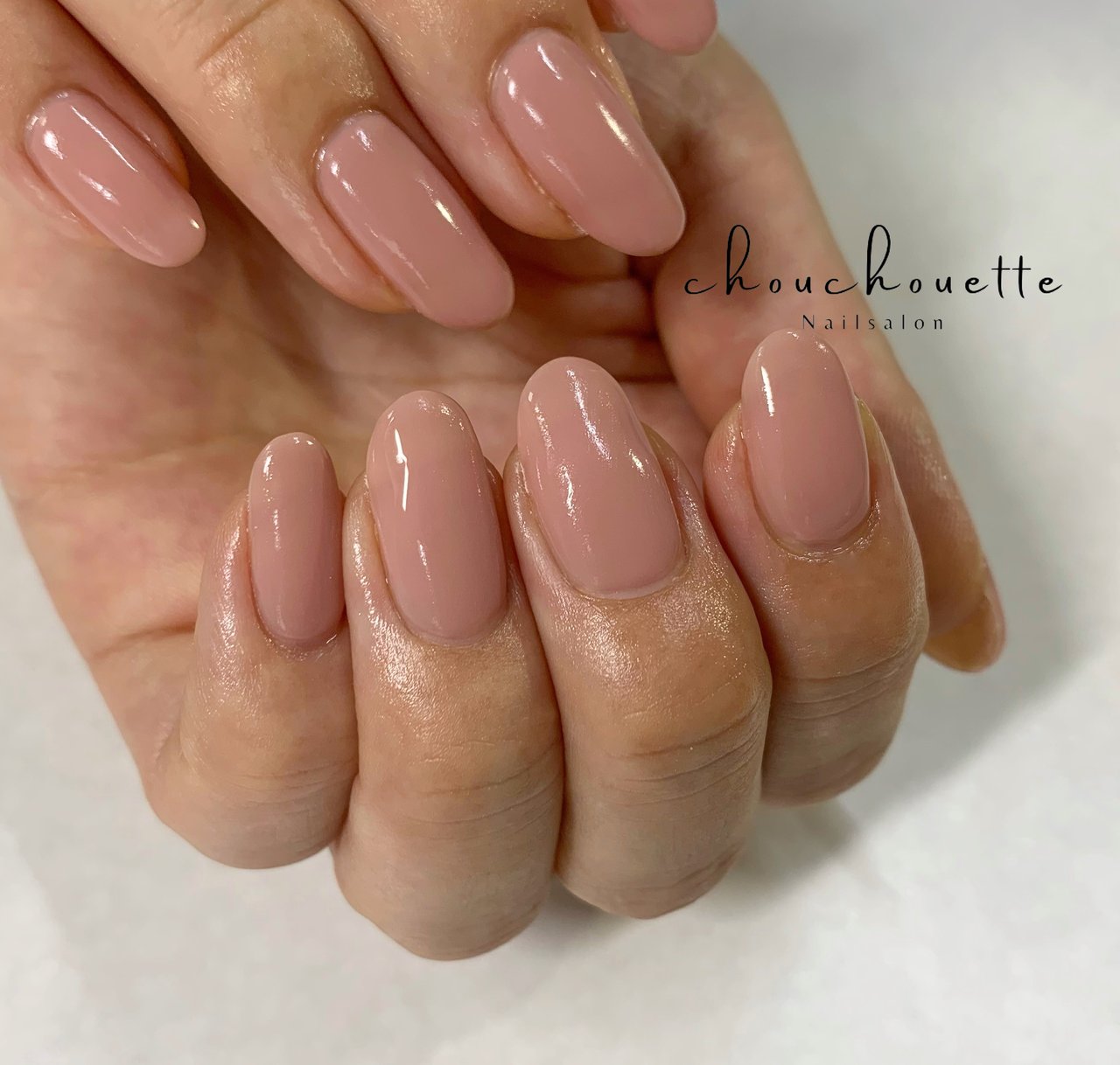 ハンド ワンカラー ベージュ ピンク ジェルネイル Nailsalon Chouchouetteのネイルデザイン No ネイル ブック