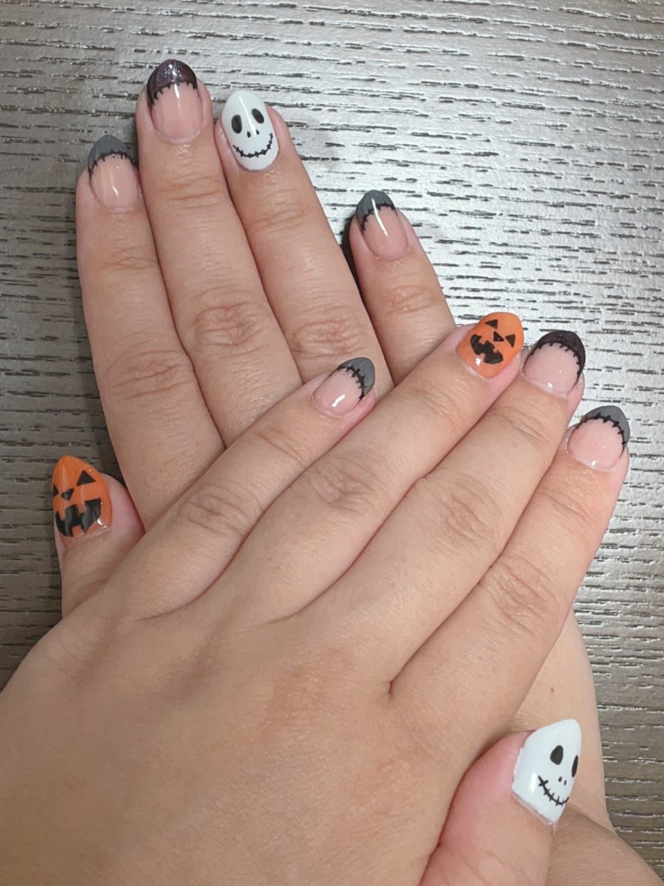 秋 ハロウィン ハンド フレンチ ワンカラー White Creed Nailのネイルデザイン No ネイルブック