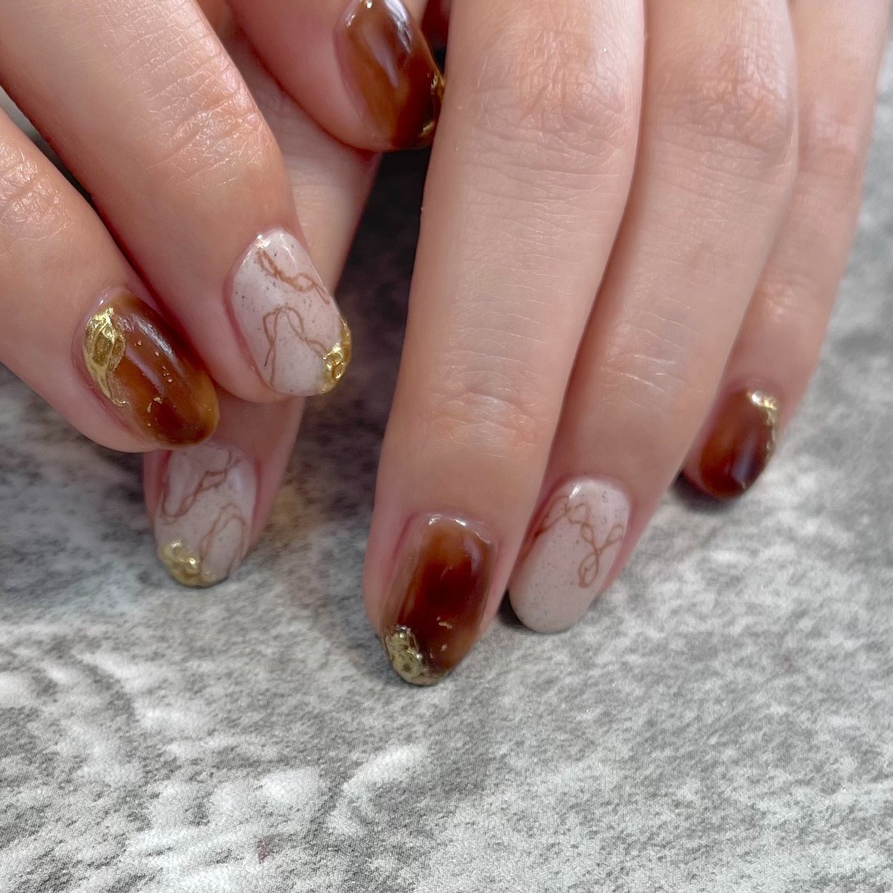 秋 冬 ショート ジェルネイル Nail Lipineのネイルデザイン No ネイルブック