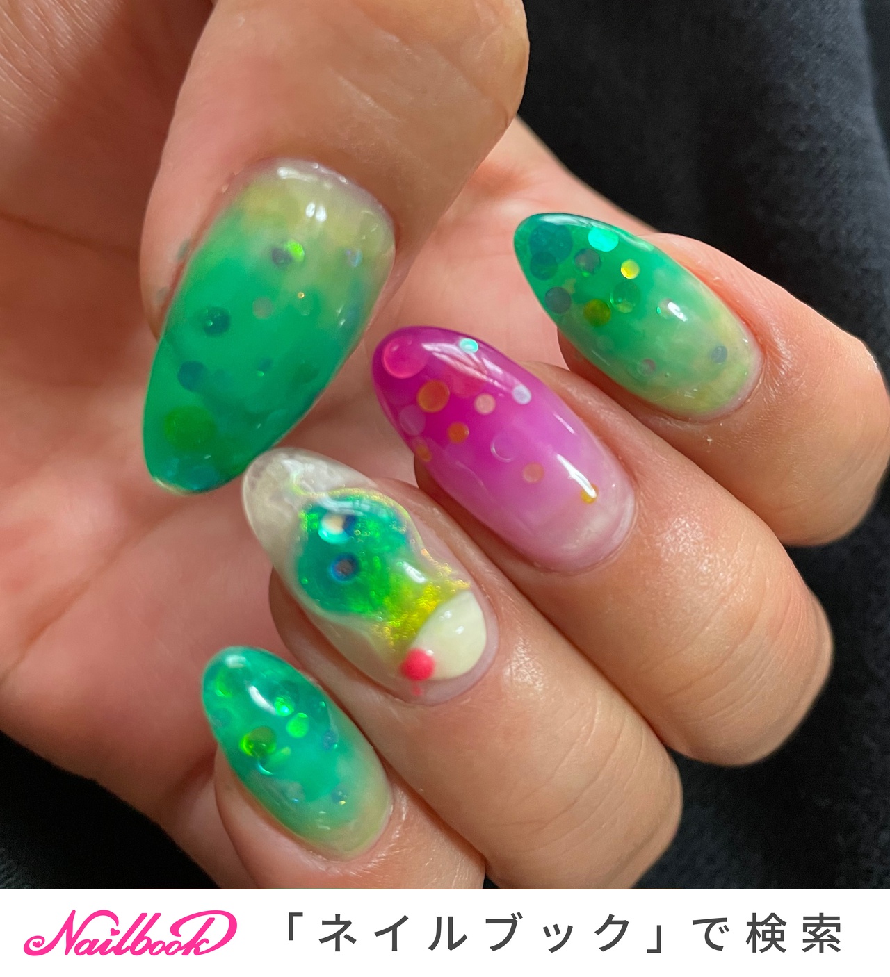 クリームソーダのネイルデザイン ネイルブック