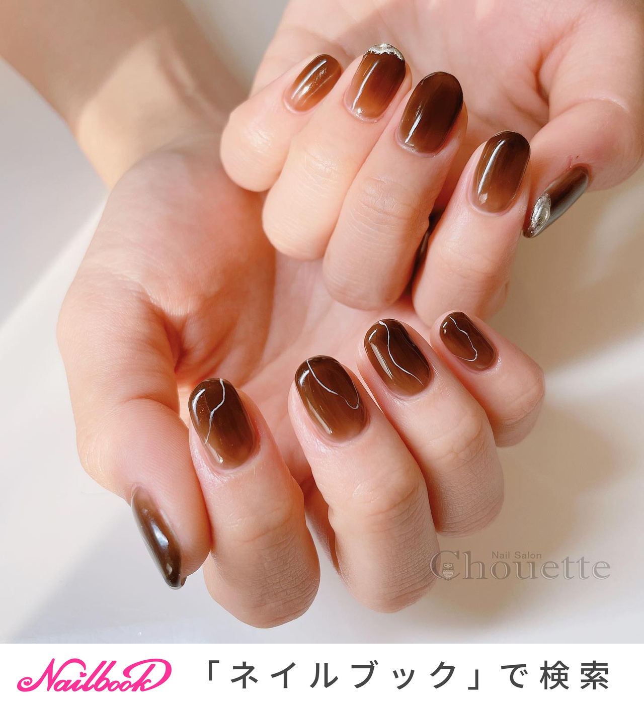 シルバーネイル 透け感 ネイルチップ ワイヤーネイル ミラーネイル ブラウン Ih32opxean Cosbrapim Com Br