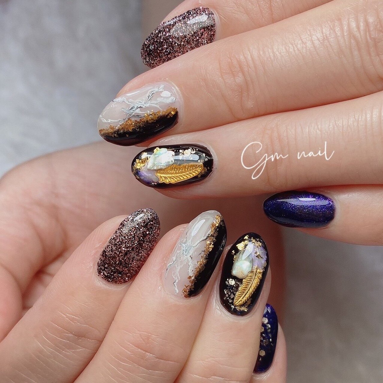 秋 冬 オールシーズン パーティー ハンド Gm Nailのネイルデザイン No ネイルブック