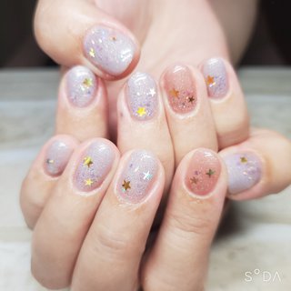 オフィス 星 ピンクのネイルデザイン ネイルブック