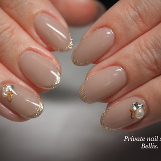 オフィス フレンチ ラメラインのネイルデザイン ネイルブック